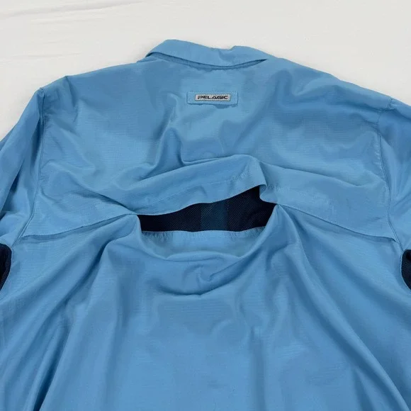 Pelagic Eclipse Guide Shirt Mens Large Vented Fishing High Performance Blue - Picture 10 of 13